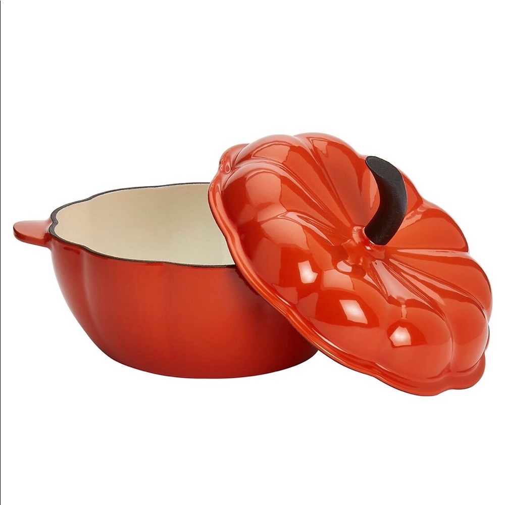 Pumpkin Enameled Cast Iron Casserole Dutch Oven